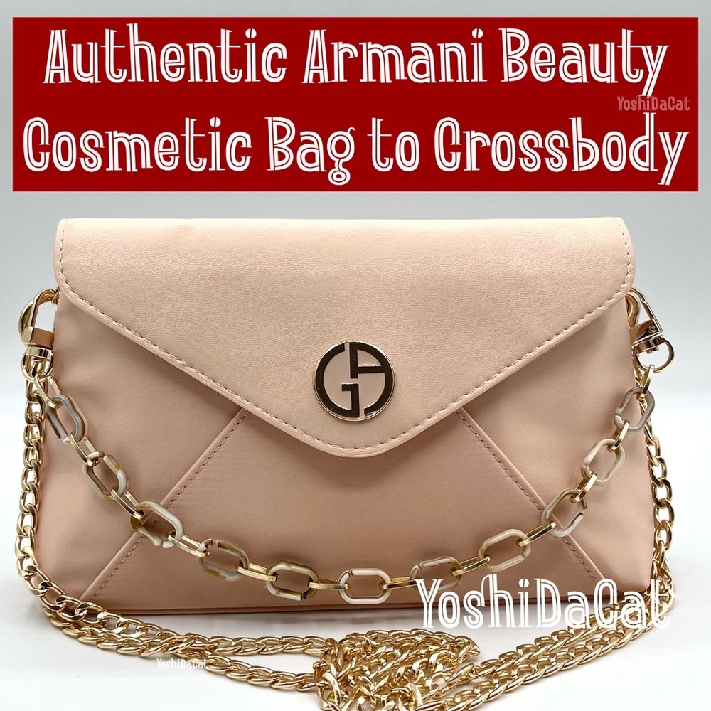 🆕 Giorgio Armani Beauty Line Cosmetic Case to Convertible Crossbody Bag Purse